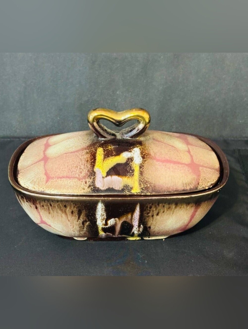Mid Century Modern Covered Trinket Dish